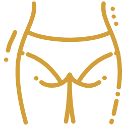 Line drawing of a minimalistic bikini bottom.