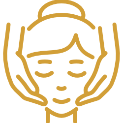 A stylized graphic of a person holding their hands near their face in a framing gesture.